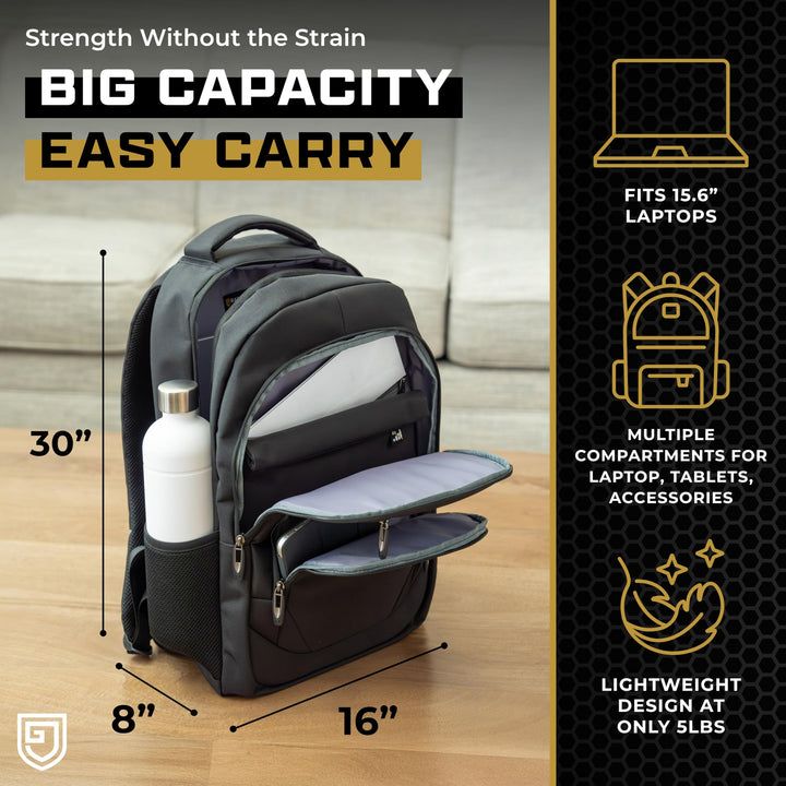 Gardava silver-lined faraday laptop backpack, detail image 3