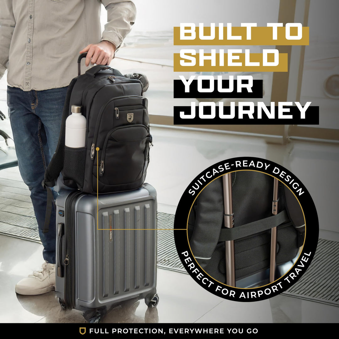 Gardava silver-lined faraday laptop backpack, detail image 4