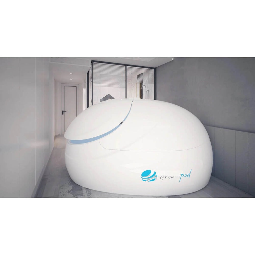 Dreampod Sport Float Tank Pod In A Bathroom