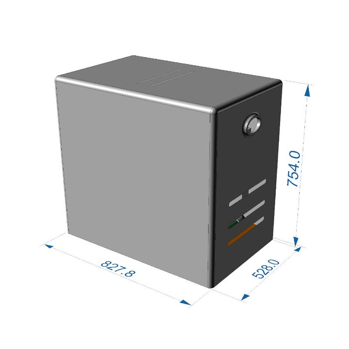 an illustration showing dreampods home pro float tank's engine box.