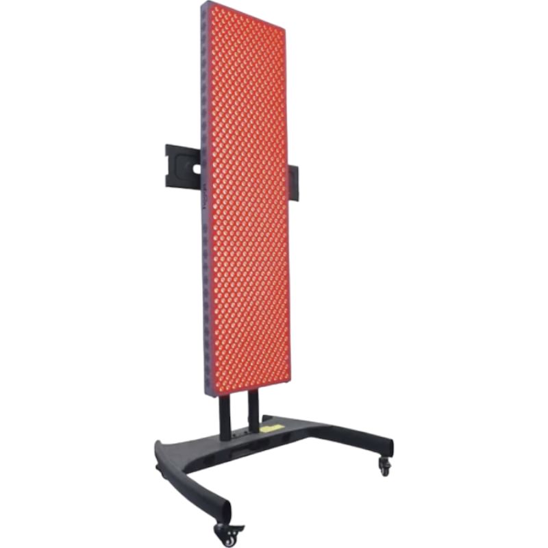 Hooga Pro4500 full body Red light & infrared light therapy device sits on a stand ready for red light therapy treatment