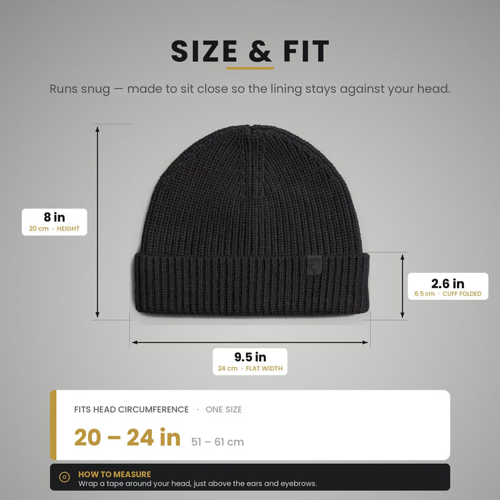 Gardava black silver-lined EMF faraday beanie knit hat, detail image 1