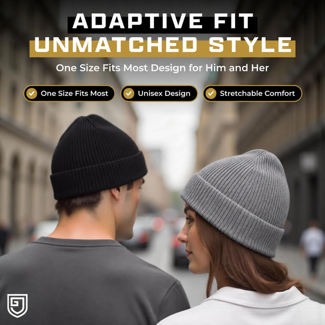 Gardava black silver-lined EMF faraday beanie knit hat, detail image 6