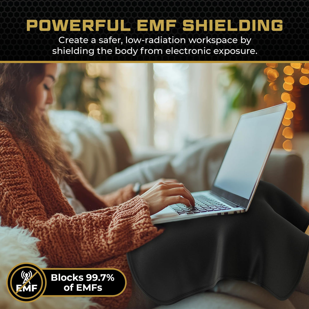 Gardava faraday blanket RF shielding lap pad in black, product detail image 1