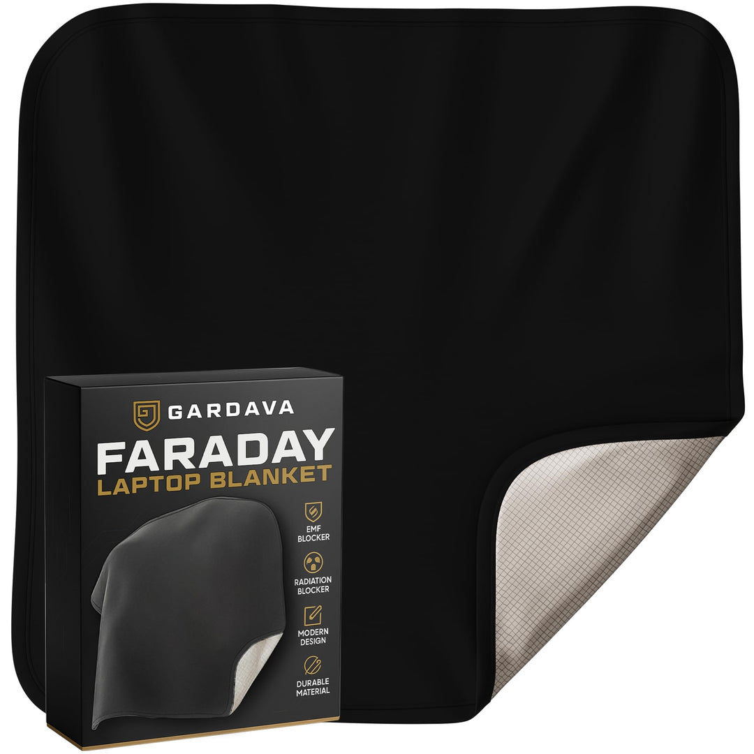 Gardava 18 x 18 inch faraday blanket lap pad in black, main product view