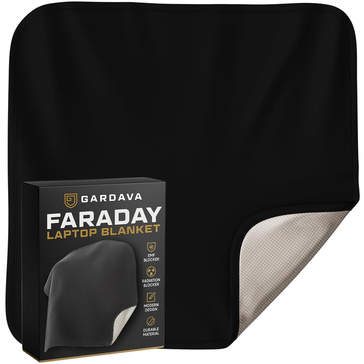 Gardava 18 x 18 inch faraday blanket lap pad in black, main product view