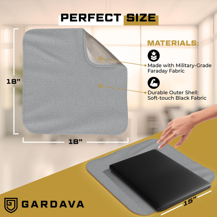 Gardava faraday blanket RF shielding lap pad in gray, product detail image 2