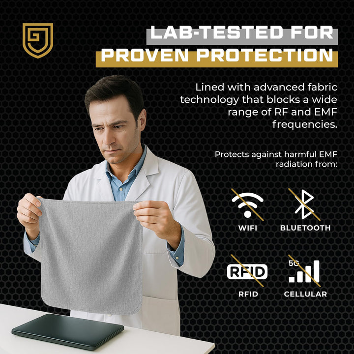 Gardava faraday blanket RF shielding lap pad in gray, product detail image 4
