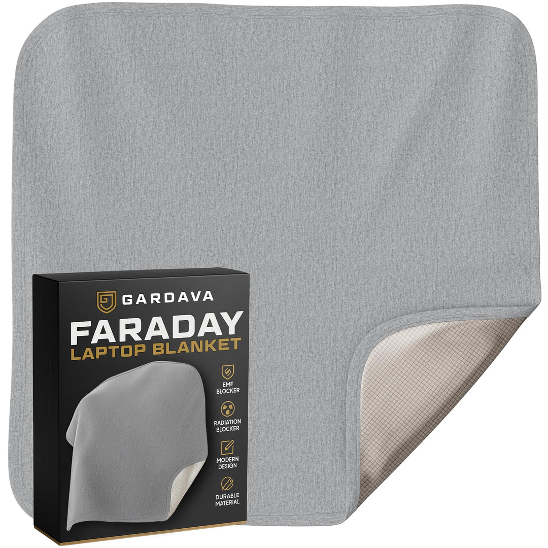 Gardava 18 x 18 inch faraday blanket lap pad in gray, main product view