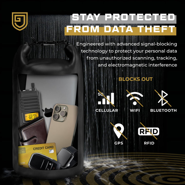 Gardava 15L water-resistant faraday dry bag for phones and electronics, detail image 1