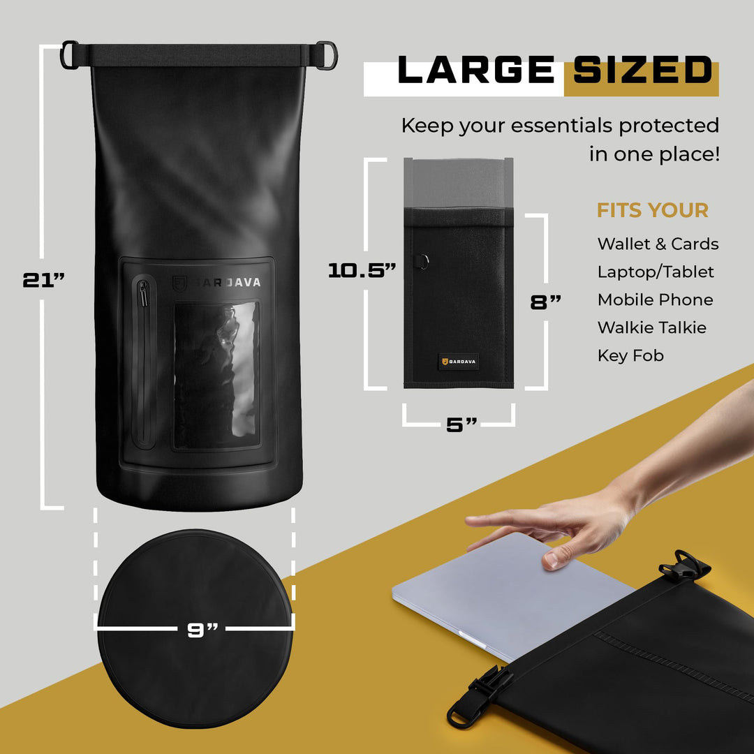 Gardava 15L water-resistant faraday dry bag for phones and electronics, detail image 2
