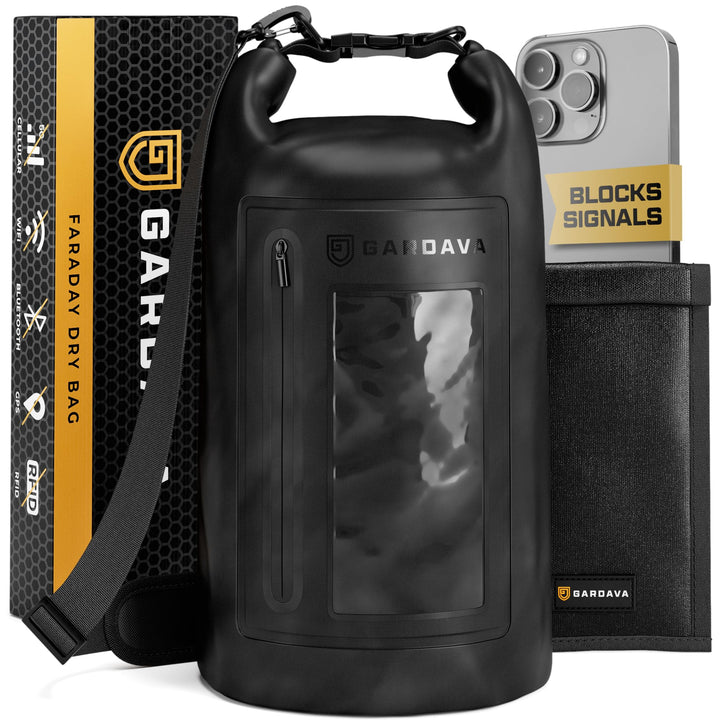 Gardava 15L faraday dry bag with roll-top closure, main product view