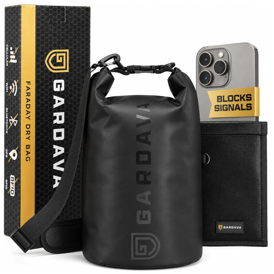 Gardava 5L faraday dry bag with roll-top closure, main product view