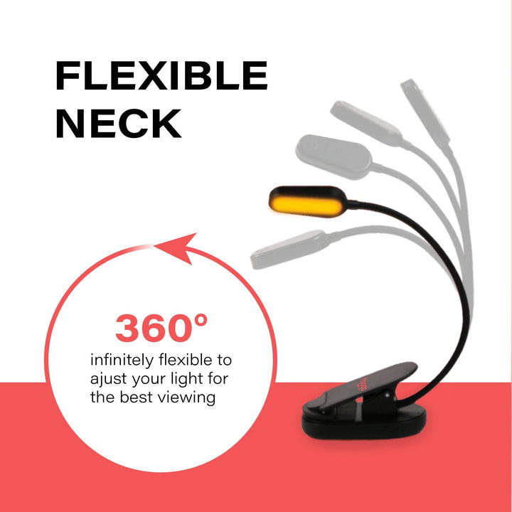 Hooga amber clip-on book light further product photo of the reading lamp