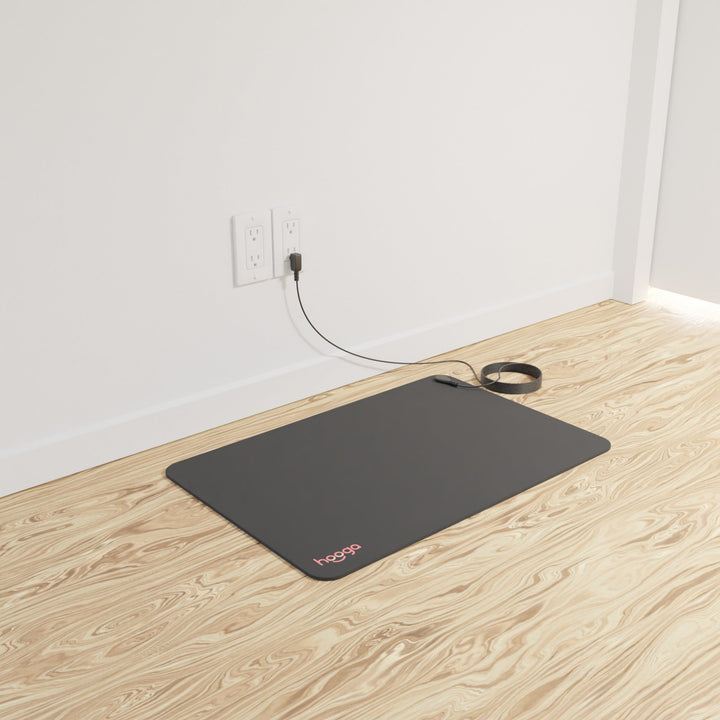 Hooga grounding mat in use at home in a lifestyle setting