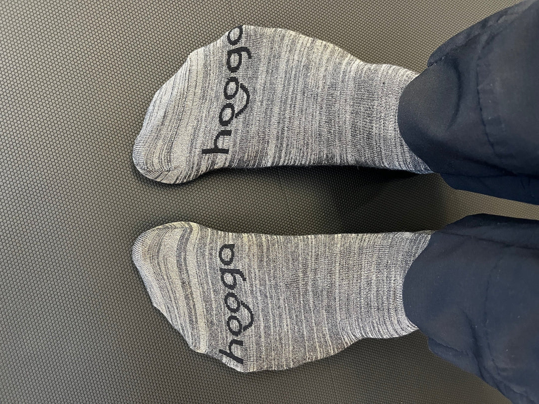 Hooga grounding socks worn while relaxing, alternate lifestyle photo