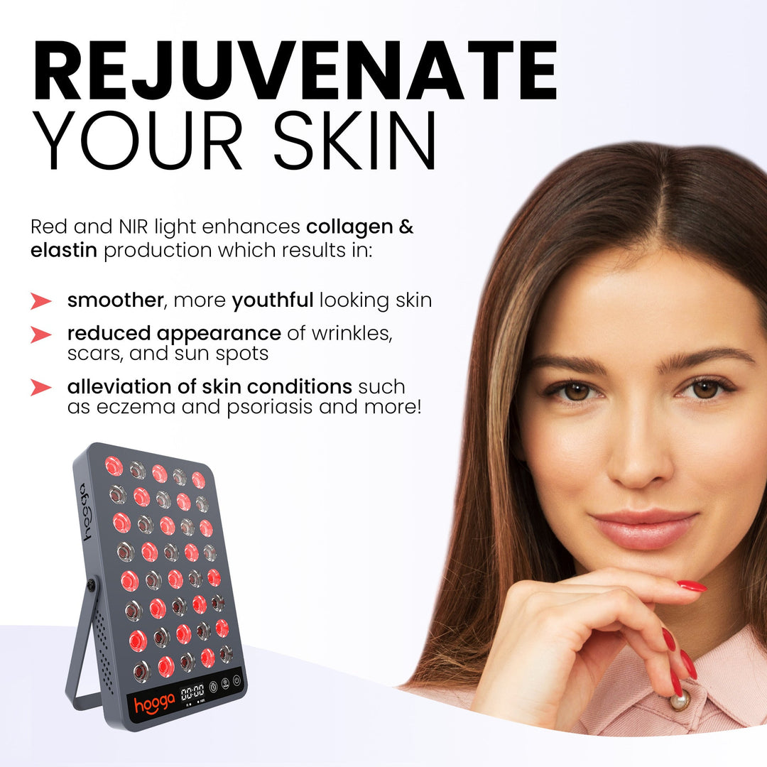 Hooga HG200 red light therapy panel lifestyle image for skin care routines