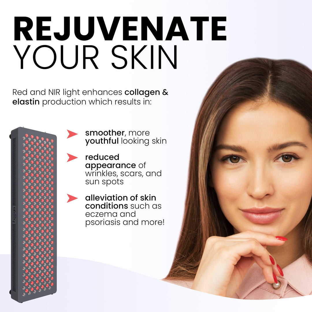 Hooga HG Series red light therapy panel lifestyle image for skin care routines