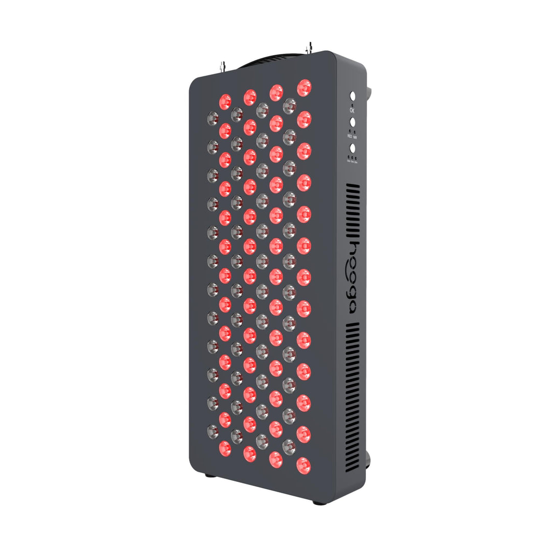 Hooga HG500 red light therapy panel front view showing 660nm and 850nm LEDs