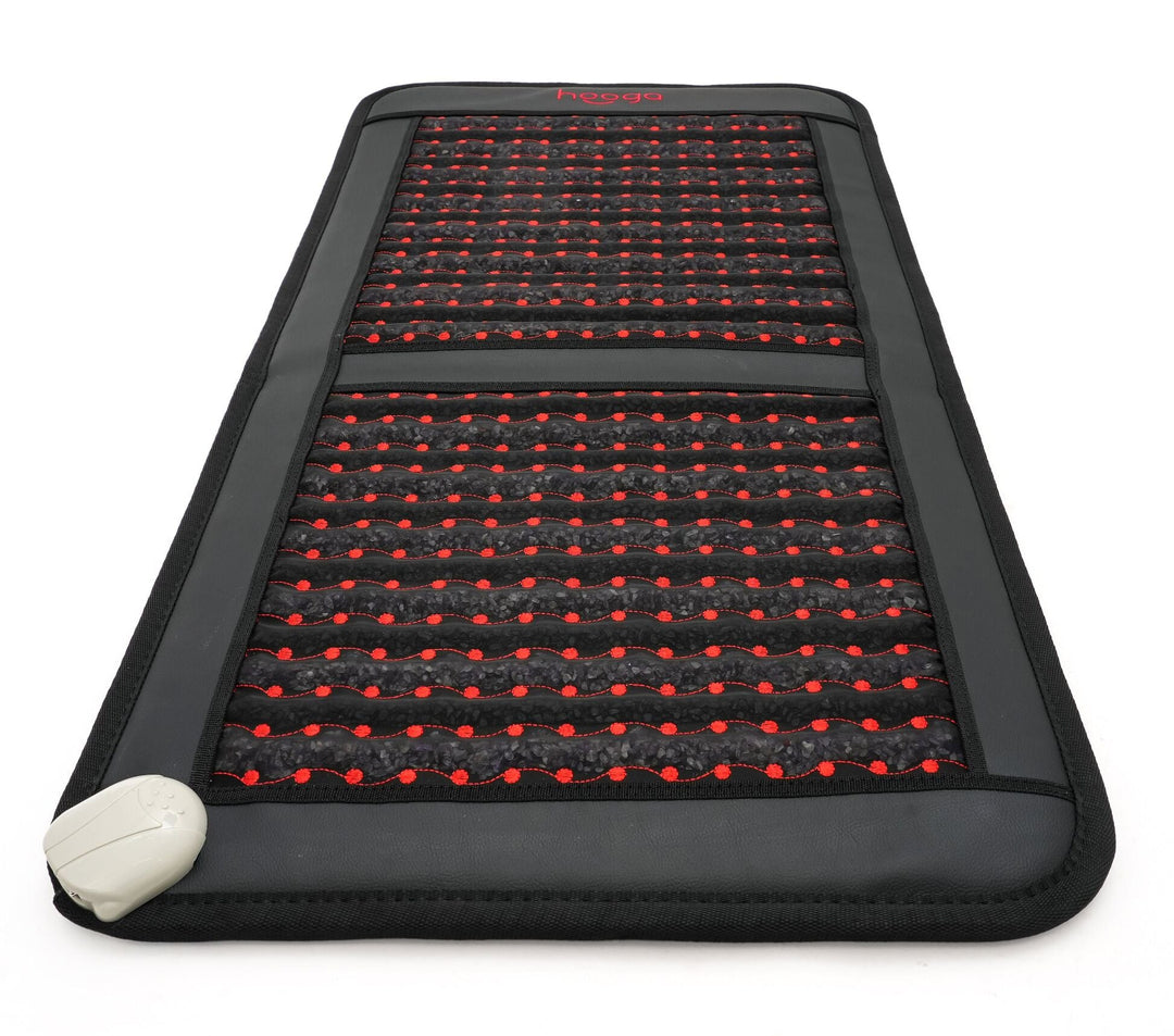 Close-up front view of the Hooga infrared PEMF chair mat surface