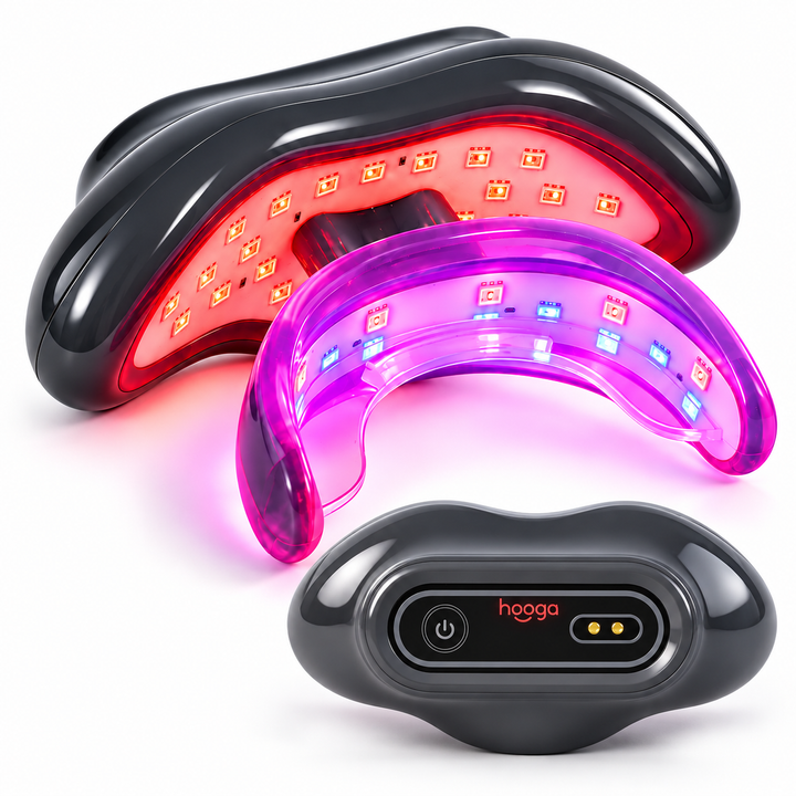 Hooga oral red light therapy device main product photo shown from two angles