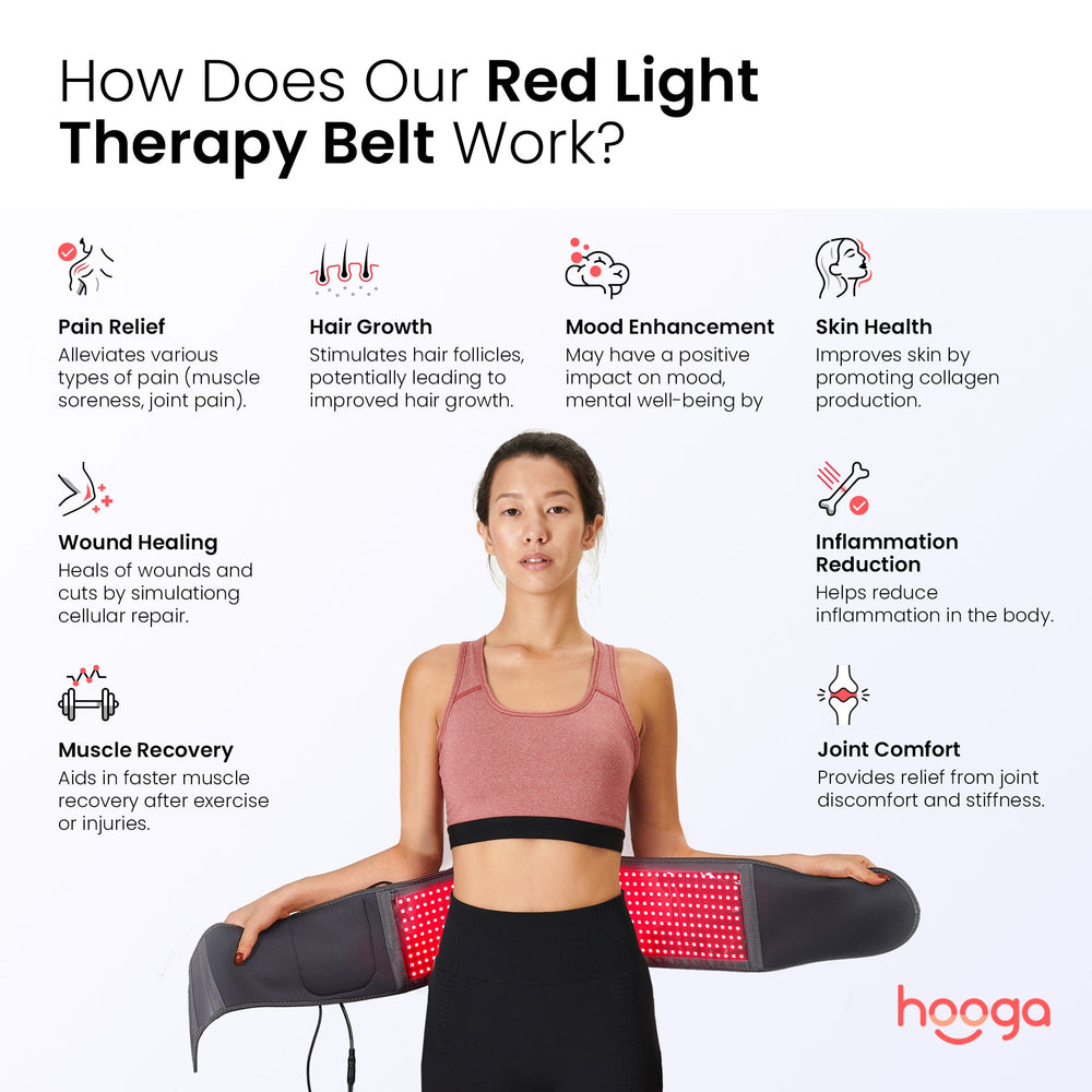 Hooga Red Light Therapy Belt product photo, alternate view of the belt