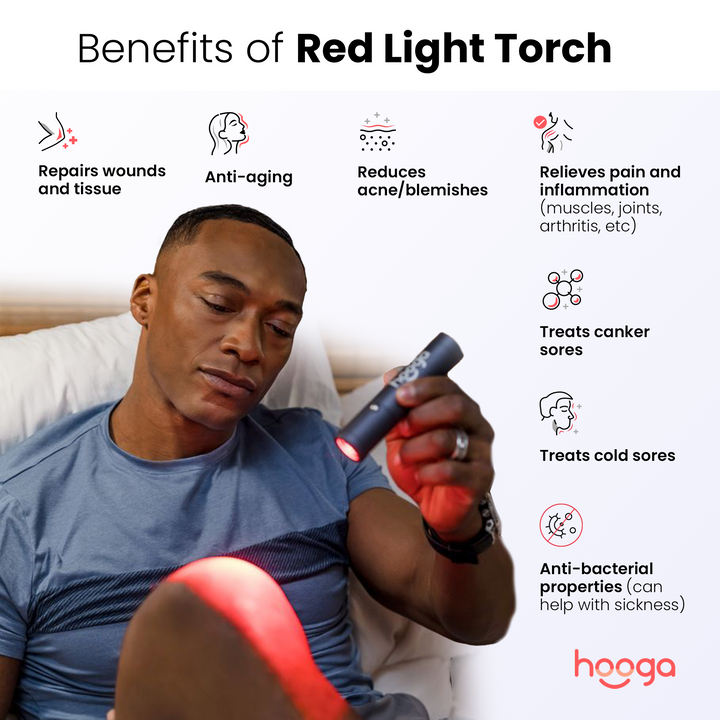 Hooga Red Light Therapy Torch product image highlighting the precision tip