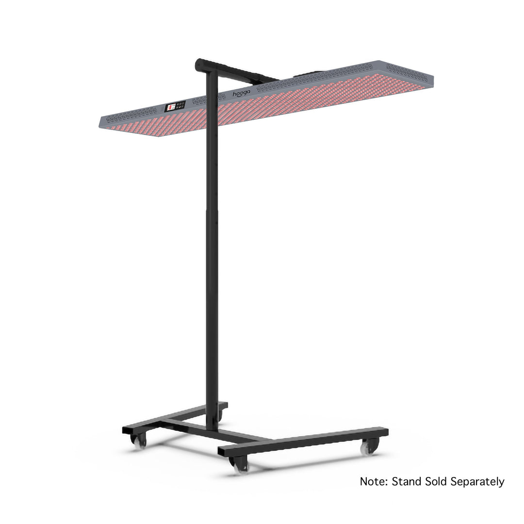 Hooga ULTRA4500 red light therapy panel set up on a horizontal stand