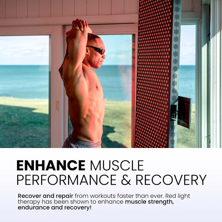 Hooga ULTRA4500 red light therapy panel graphic for post-workout muscle recovery routines