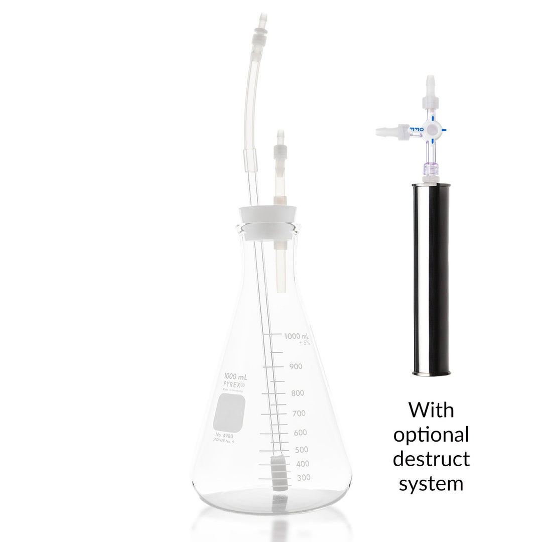 Promolife 1000ml Ozone Water Bubbler paired with a stainless steel ozone destruct system
