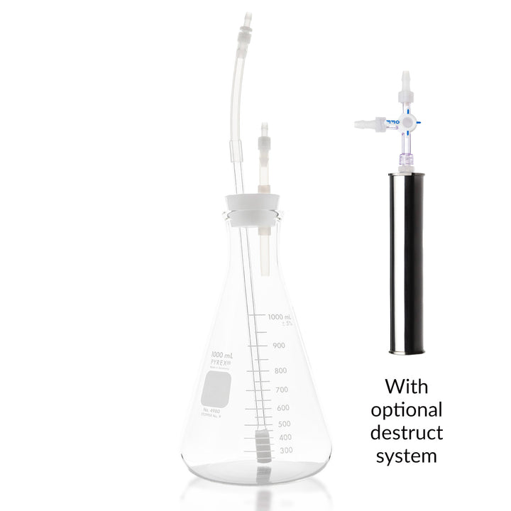 Promolife 1000ml Ozone Water Bubbler paired with a stainless steel ozone destruct system