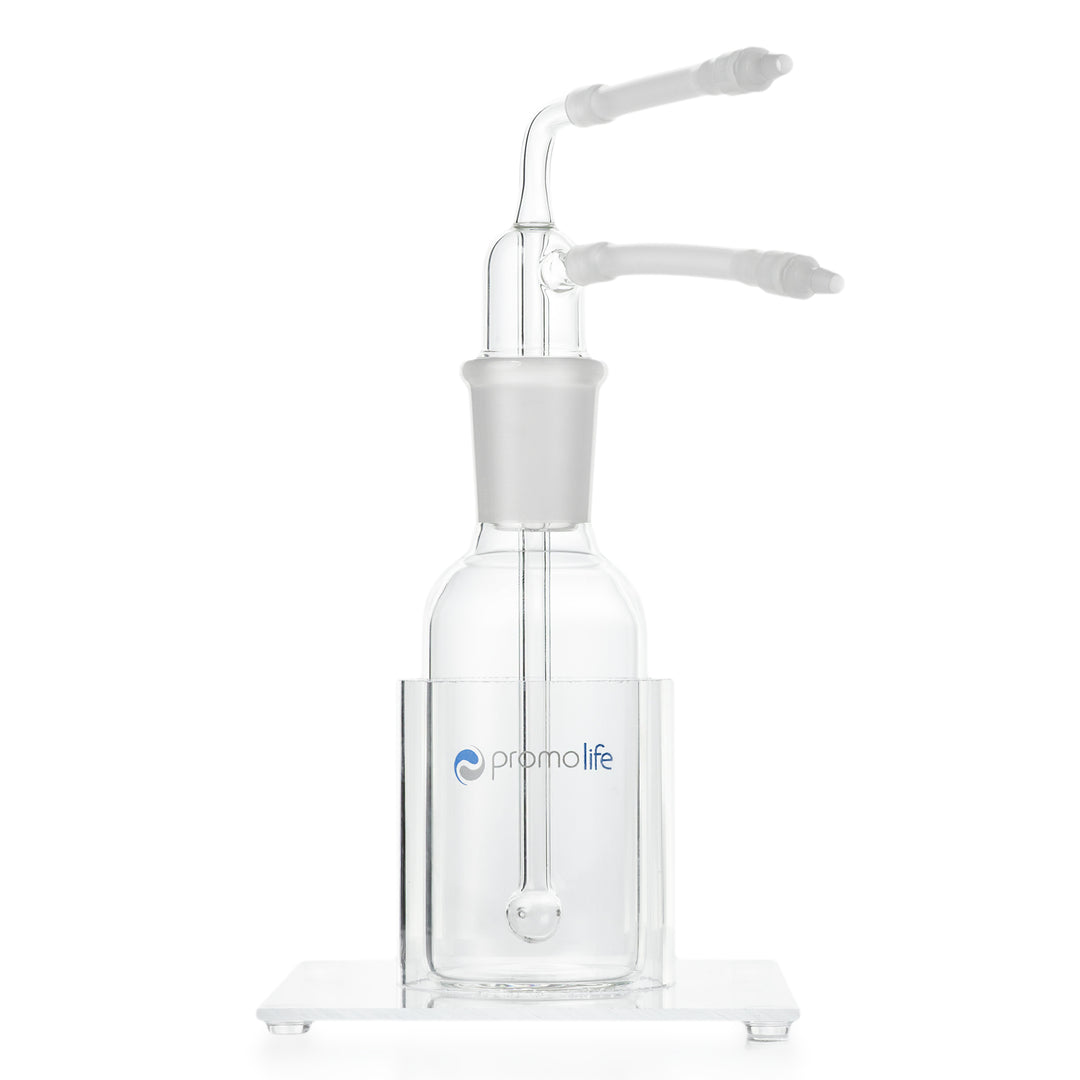 Promolife 200ml Ozonide Breathing Oil Bubbler glass flask with silicone tubing and stand