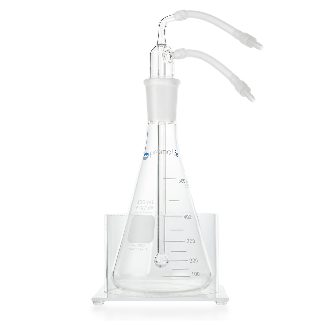 Promolife 500ml Ozonide Breathing Oil Bubbler glass flask with tubing and stand