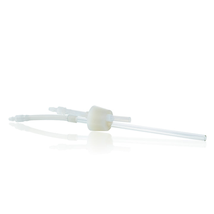 Close-up detail of the Promolife Basic Ozone Oil Bubbler 500ml glassware