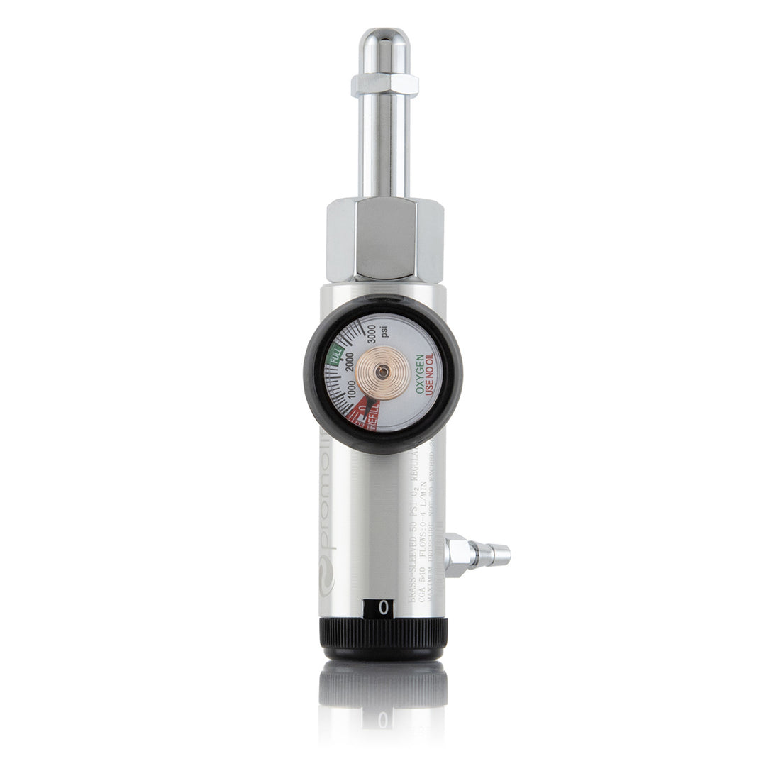 Promolife silver Low Flow CGA 540 Industrial Oxygen Tank Regulator with pressure gauge