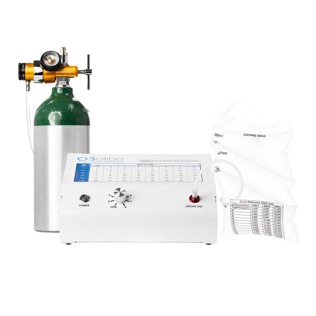 Promolife O3Elite Single Ozone Generator set up with an ozone bag accessory