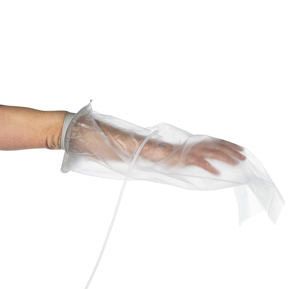 Promolife arm ozone bag worn on an arm with tubing attached