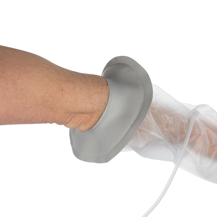 Silicone seal of the Promolife arm ozone bag fitted snugly around an arm