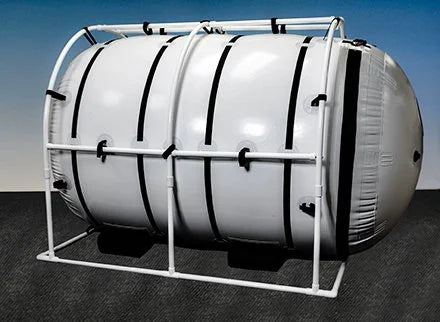 Summit to Sea Grand Dive Pro Plus long 8.5-foot, 60-inch diameter hyperbaric chamber inflated